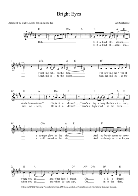 Bright Eyes (arr. Vicky Jacobs)