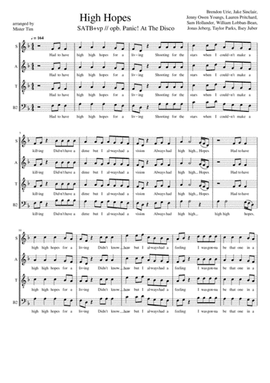 High Hopes (arr. Mister Tim)