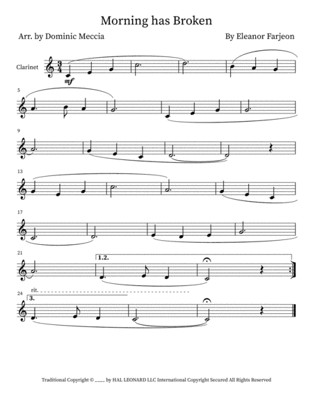 Morning Has Broken (arr. Dominic Meccia)