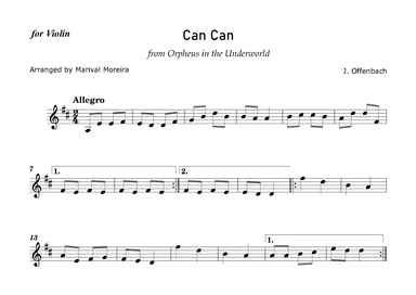 Can Can - J. Offenbach - Violin solo (arr. Marival Moreira)