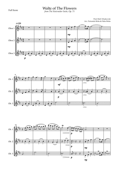 Waltz of The Flowers - from Nutcracker (P. I. Tchaikovsky) for Oboe Trio (arr. Fernando Britto, Fabio Britto)