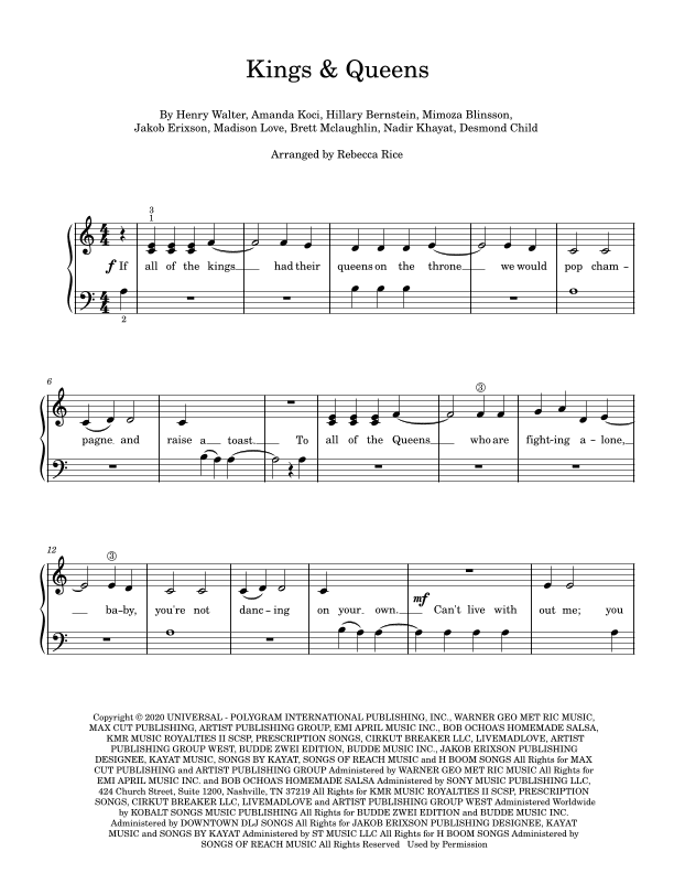 Kings & Queens (arr. Rebecca Rice)