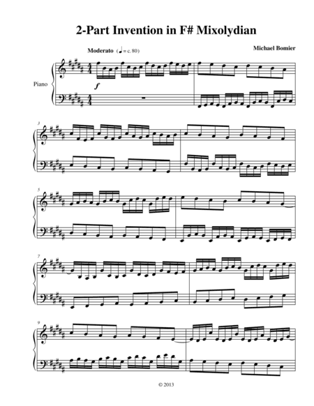Invention in F# Mixolydian from 9 Modal Inventions