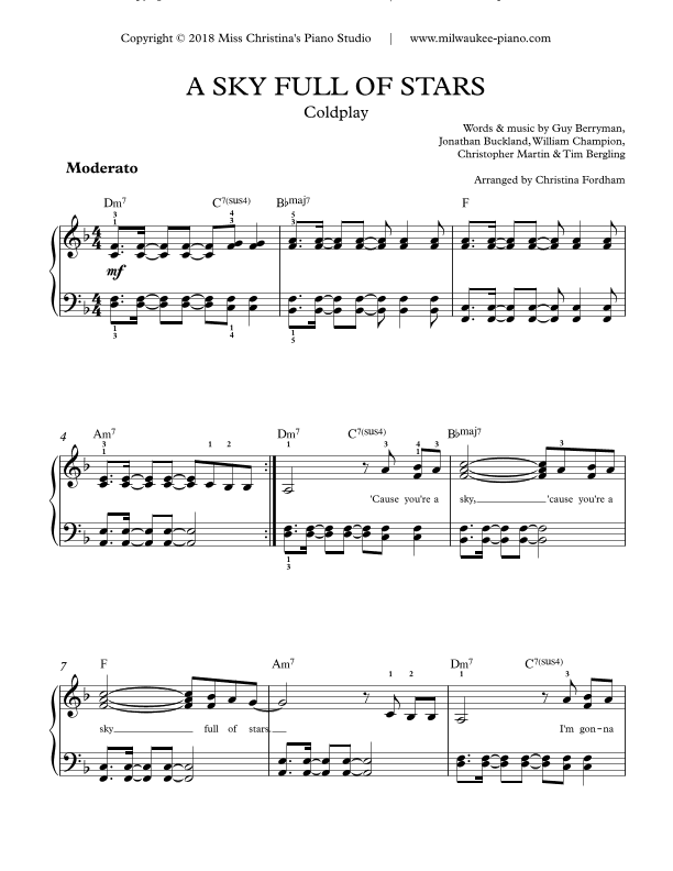 A Sky Full Of Stars (arr. Christina Fordham)