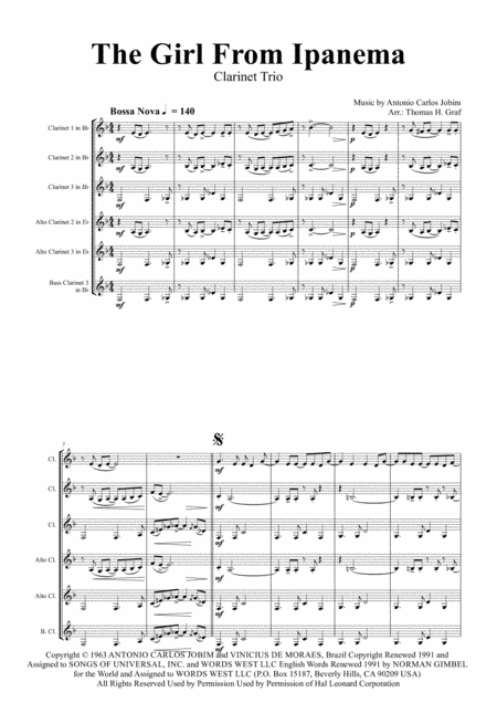 The Girl From Ipanema (Garota De Ipanema) (arr. Thomas H. Graf)