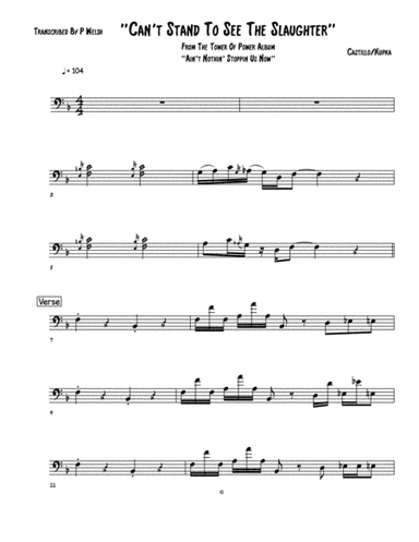 Can't Stand To See The Slaughter (arr. Accubass)