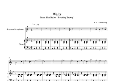 Waltz (Sleeping Beauty) - Peter Ilyich Tchaikovsky (Soprano Sax + Piano) (arr. Digital Book Music)