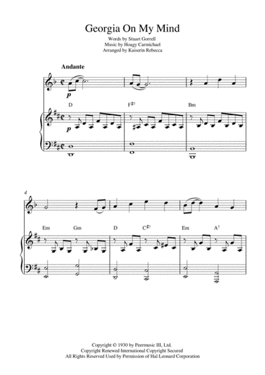 Georgia On My Mind (arr. Kaiserin Rebecca)