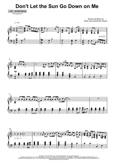 Don't Let The Sun Go Down On Me (arr. Joel Bowerman)