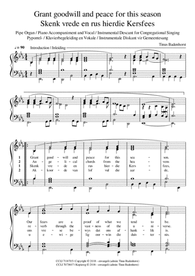 Grant goodwill and peace for this season - Accompaniment and Descant
