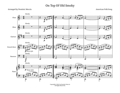 On Top Of Old Smoky (arr. Dominic Meccia)