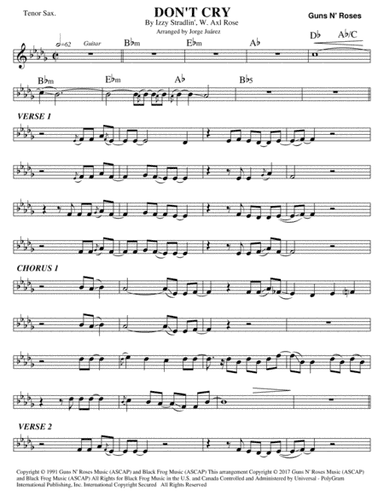 Don't Cry (arr. Jorge Juárez)