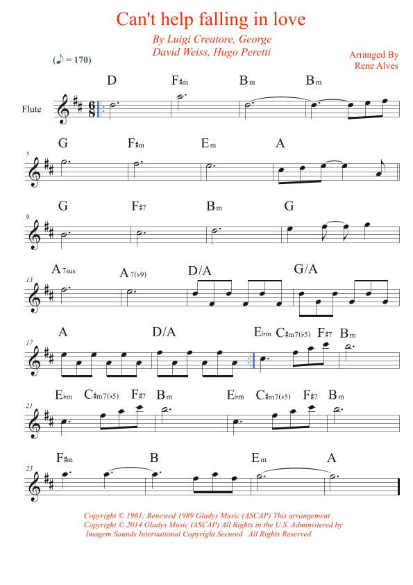Can't Help Falling In Love (arr. Rene Alves)