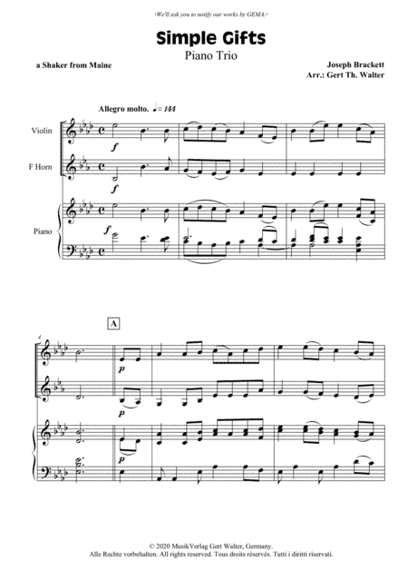 Simple Gifts (arr. Gert Th. Walter)