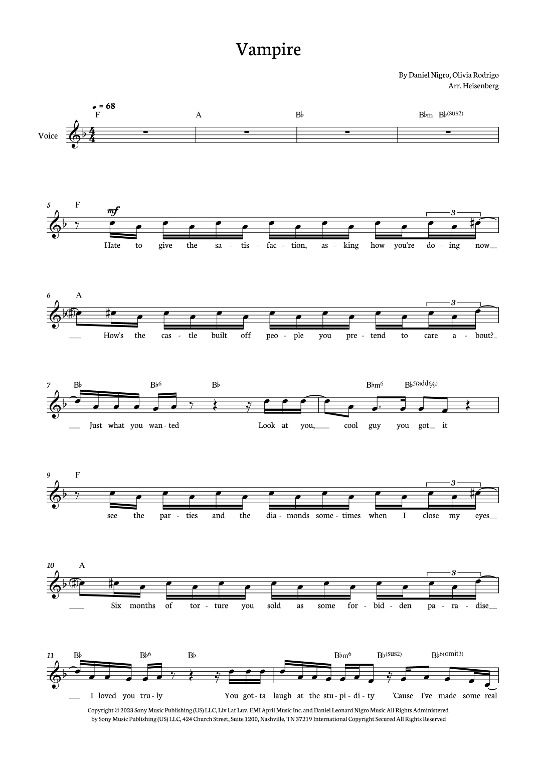 Vampire (arr. Heisenberg)