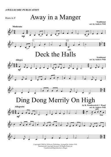 Christmas Carol Selections - French Horn (arr. Willscore Publishing)