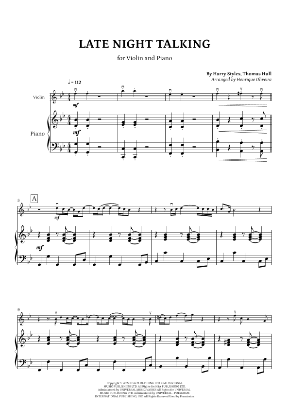 Late Night Talking (arr. Henrique Oliveira)