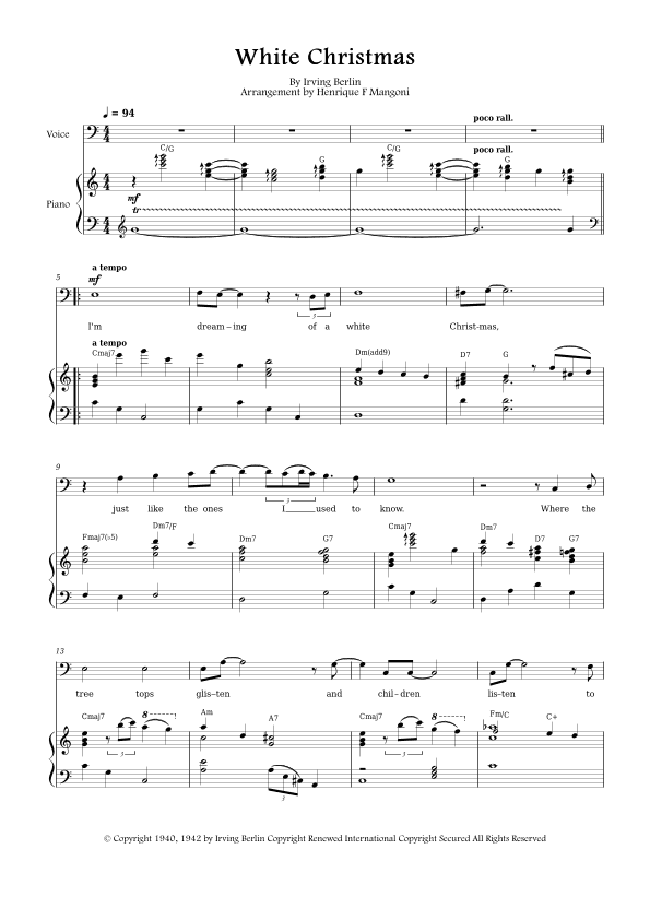 White Christmas (arr. Henrique F Mangoni)