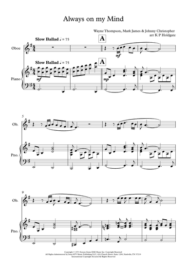 Always On My Mind (arr. Kevin P Holdgate)