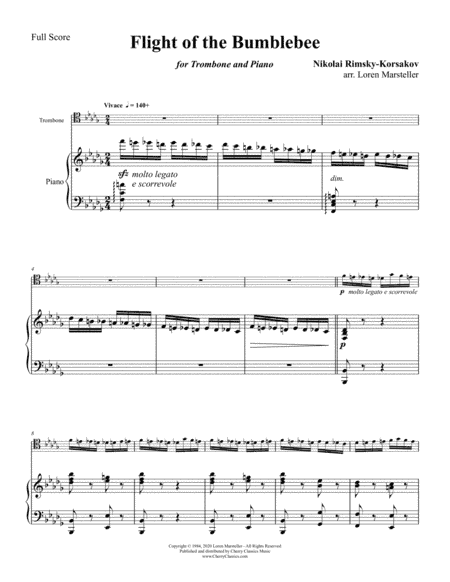 Flight of the Bumblebee for Trombone and Piano (arr. Loren Marsteller)