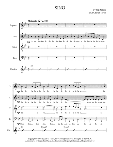 Sing (arr. M. Ryan Taylor)