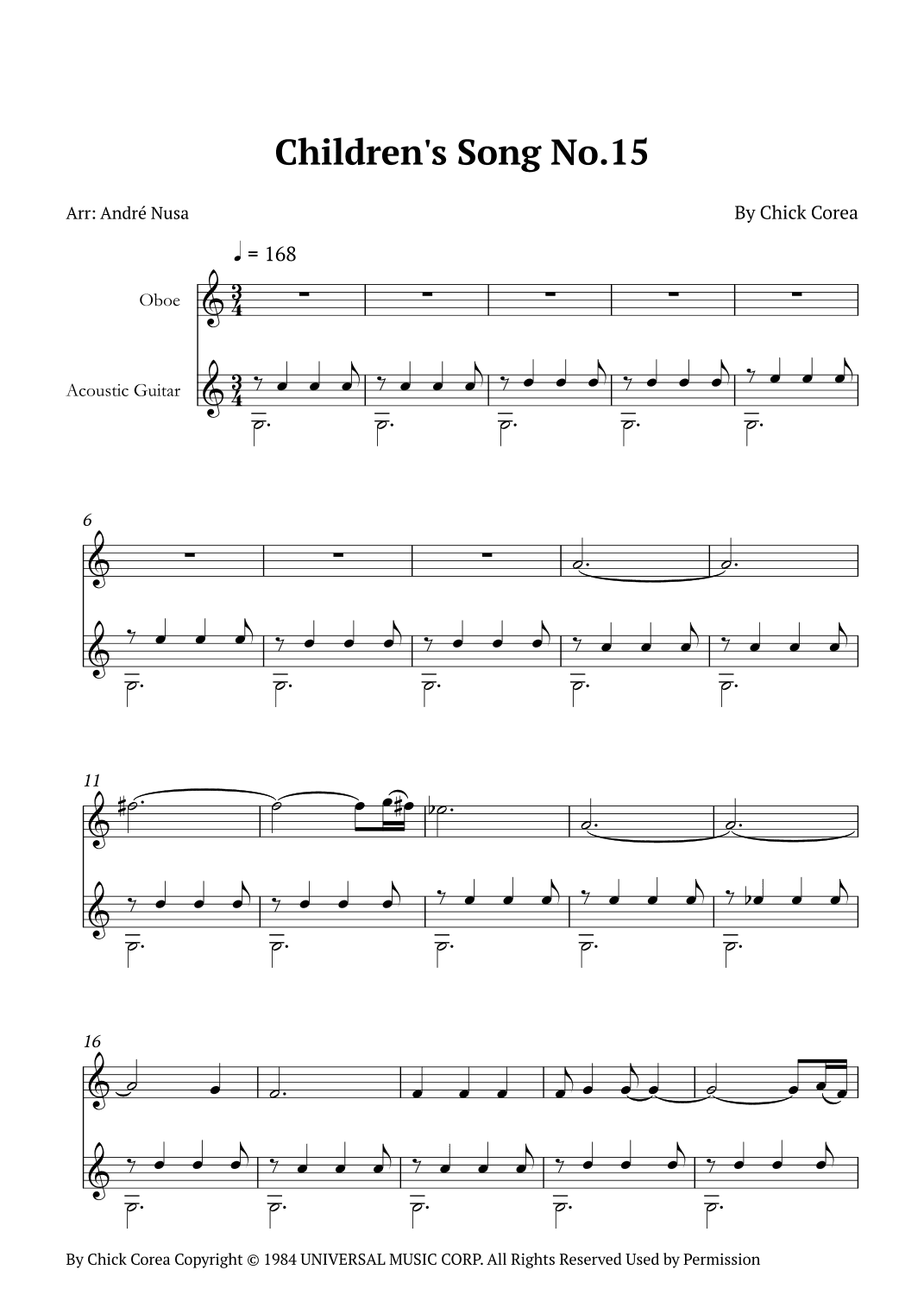 Children's Song No. 15 (arr. André Nusa)