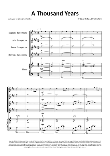 A Thousand Years (arr. Glauco Fernandes)