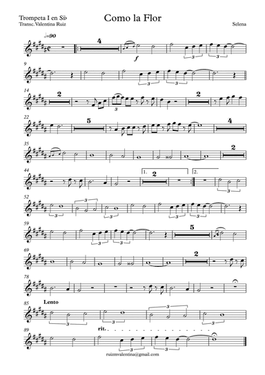 Como La Flor (arr. Valentina Ruiz)