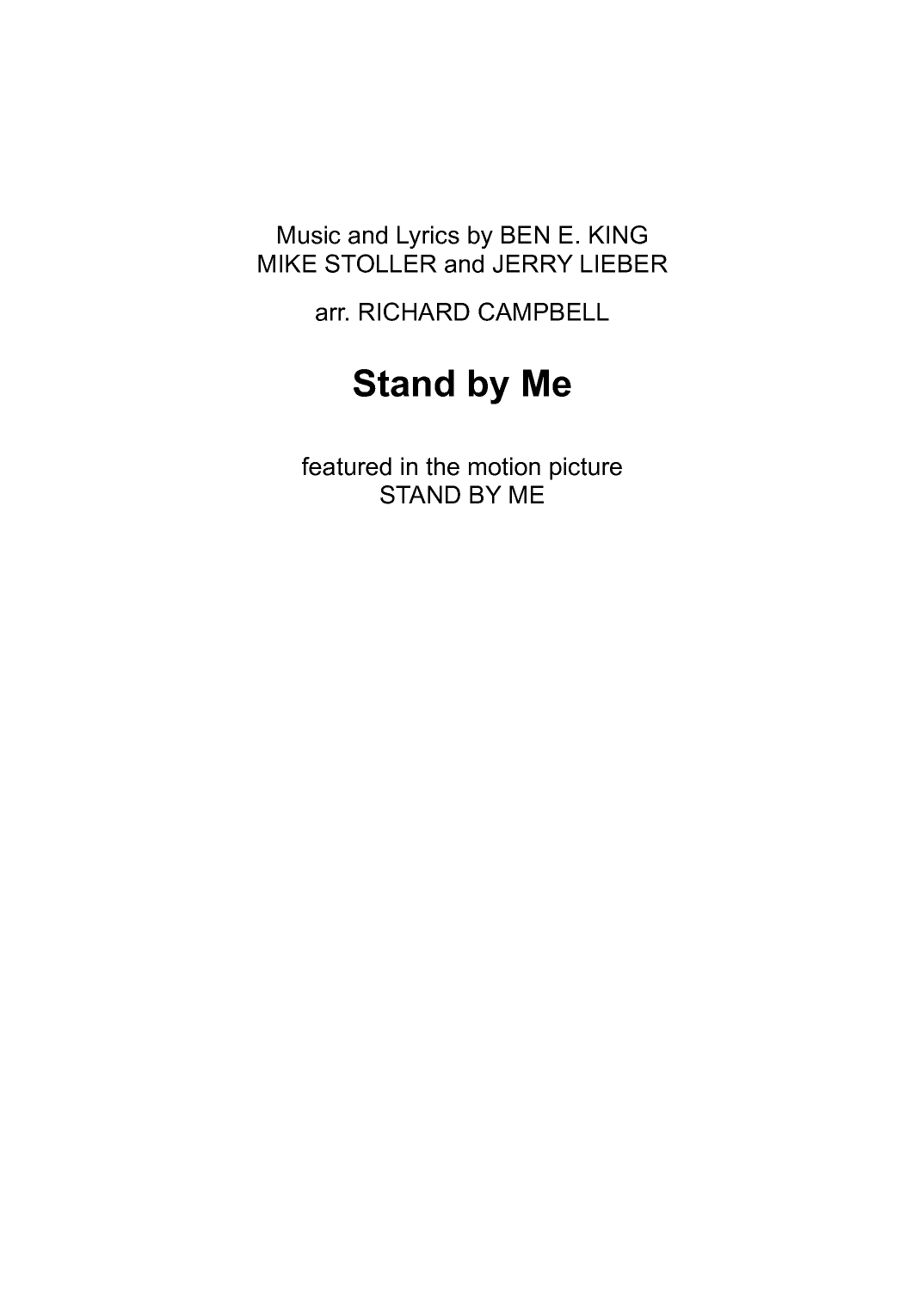 Stand By Me (arr. Richard Campbell)