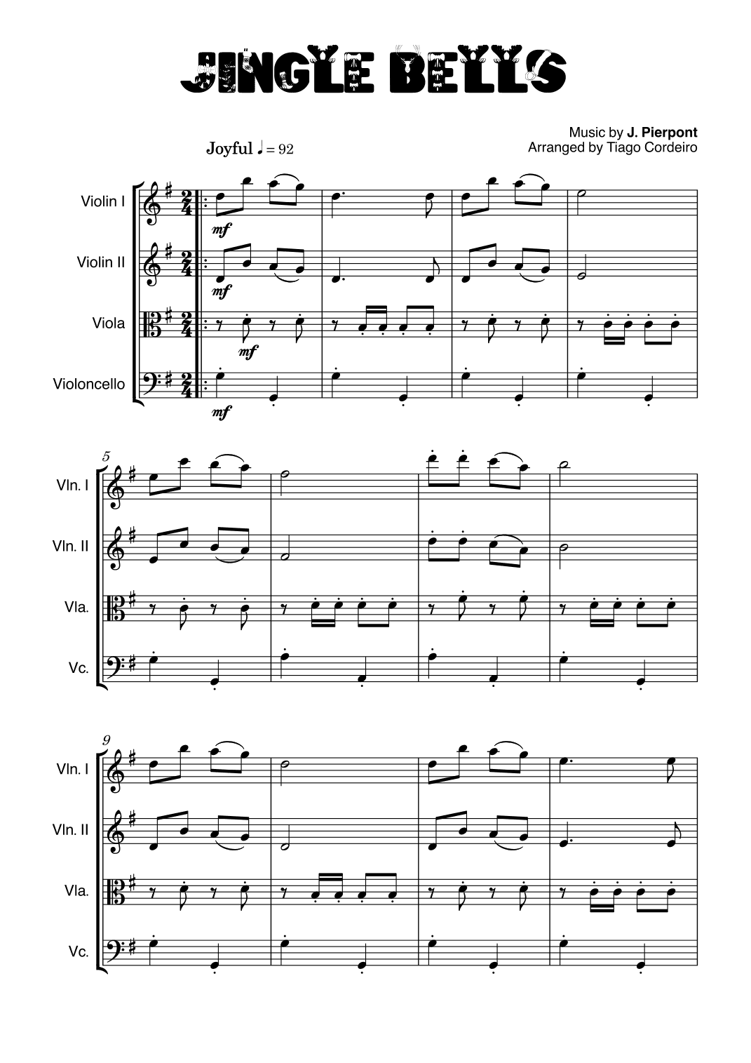 Jingle Bells (arr. Tiago Cordeiro)