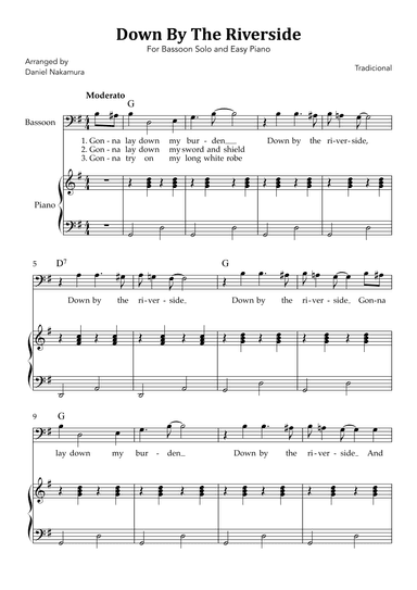 Down By The Riverside (For Bassoon Solo and Easy Piano) (arr. Daniel Nakamura)