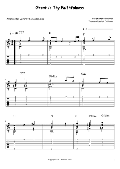 Great is Thy Faithfulness (Solo Fingerstyle Guitar) (arr. FERNANDO LUIZ NEVES)