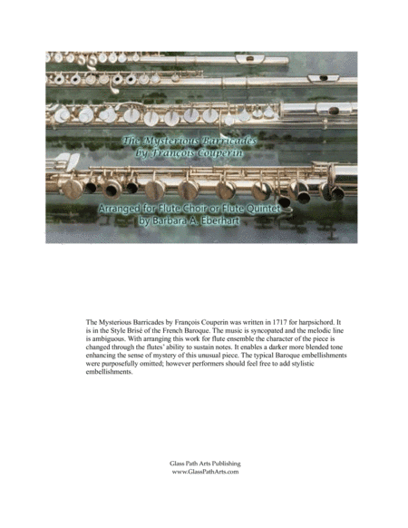 The Mysterious Barricades for Flute Choir or Quintet (arr. Barbara A Eberhart)