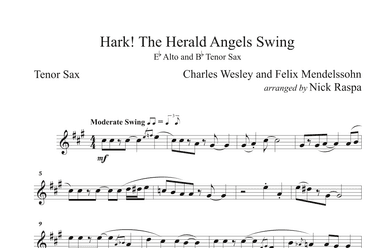 Hark! The Herald Angels Swing (Alto & Tenor Sax Duet) Tenor Sax part (arr. Nick Raspa)