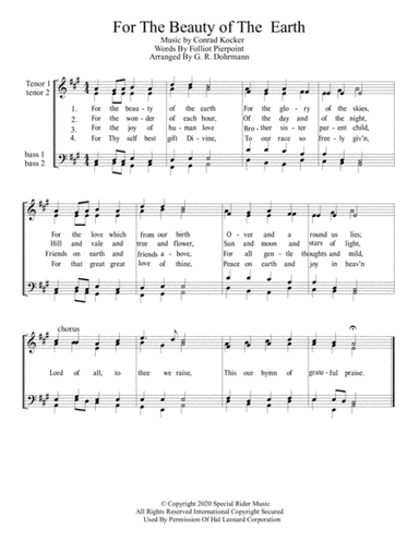 For The Beauty Of The Earth (arr. G. R. Dohrmann)