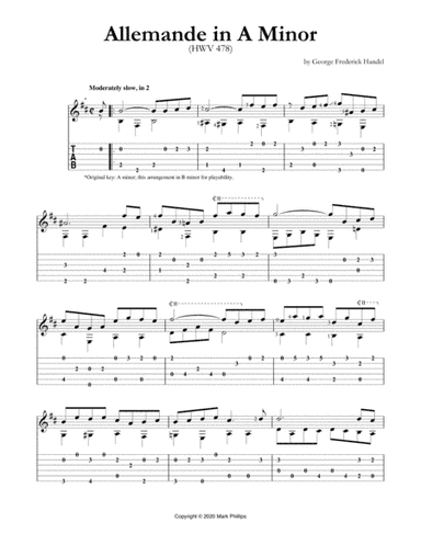 Allemande in A Minor (HWV 478) (arr. Mark Phillips)