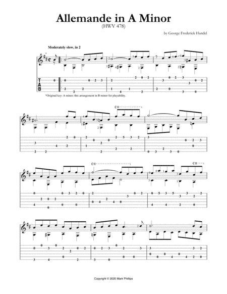 Allemande in A Minor (HWV 478) (arr. Mark Phillips)