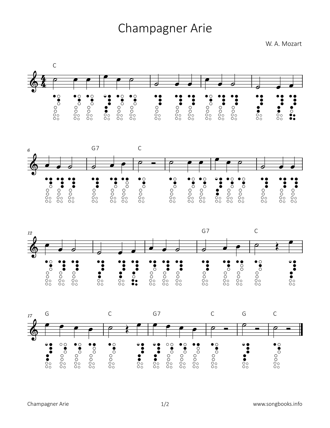 Champagner Arie (arr. songbooks.info)