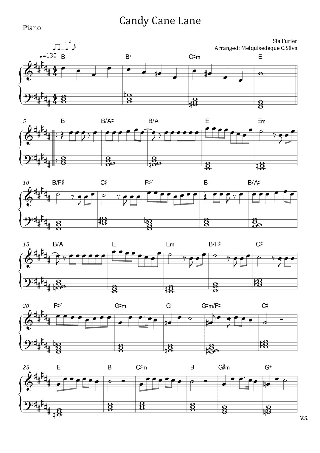 Candy Cane Lane (arr. Melquisedeque Carvalho Silva)