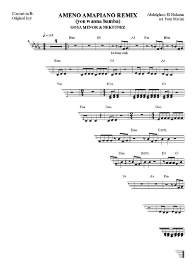 Ameno Amapiano Remix (you Wanna Bamba) (arr. Ivan Marini)