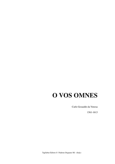 O VOS OMNES - Gesualdo da Venosa - For SATTB Choir