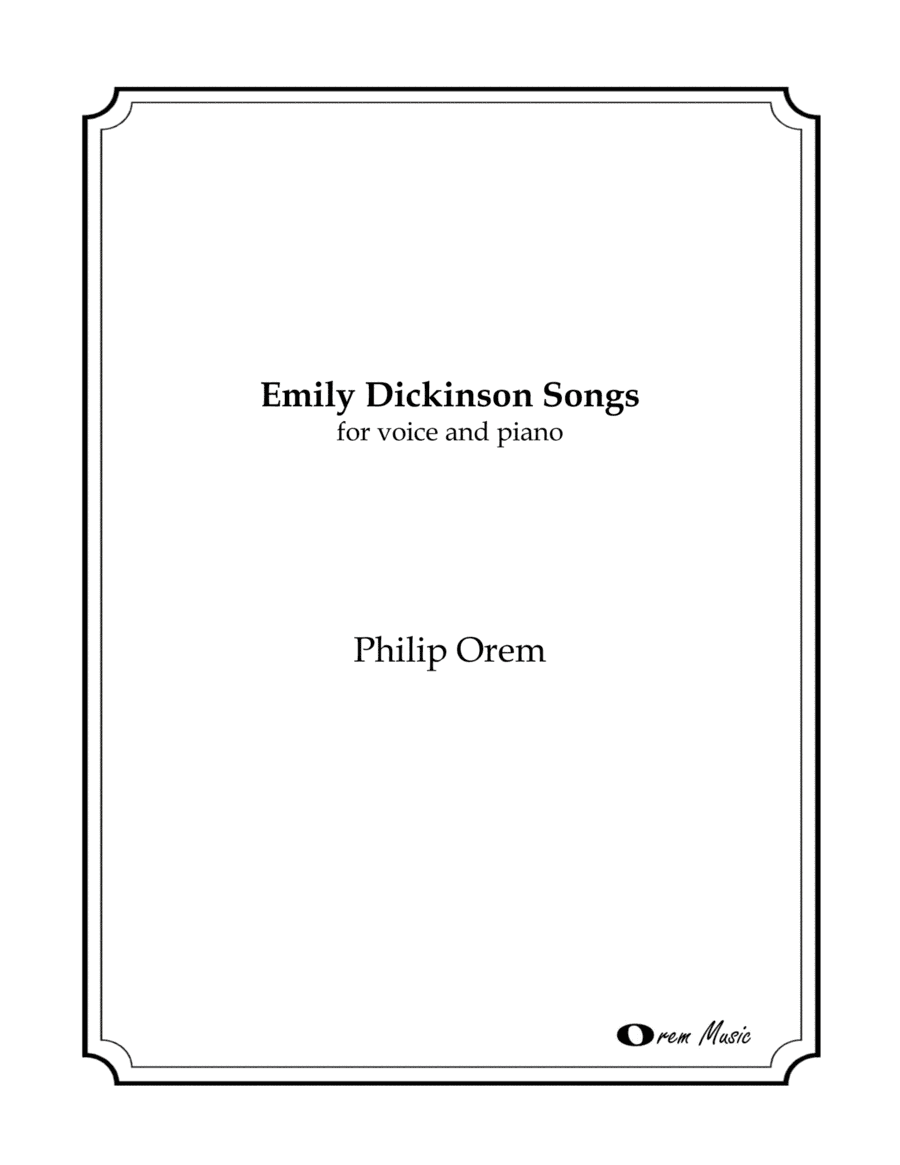 Emily Dickinson Songs (voice and piano)