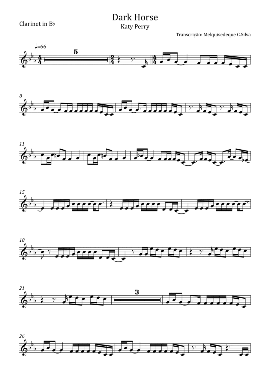 Dark Horse (arr. Melquisedeque C.Silva)