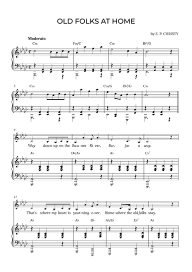 OLD FOLKS AT HOME in Ab with chords (arr. Alex Nunes Rodrigues)
