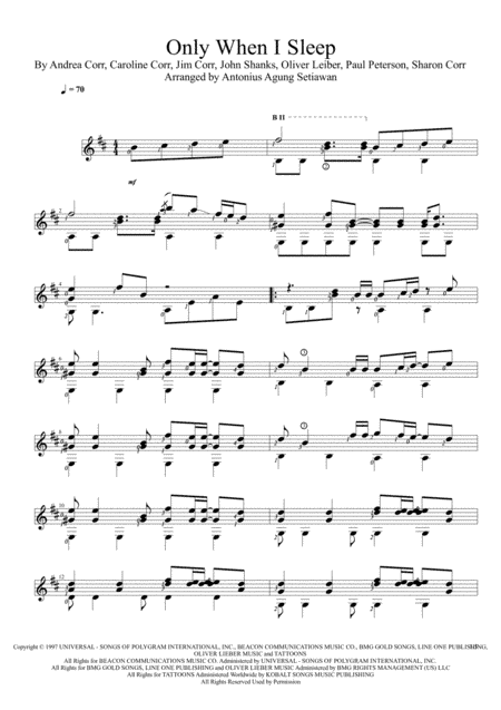 Only When I Sleep (arr. Antonius Agung Setiawan)