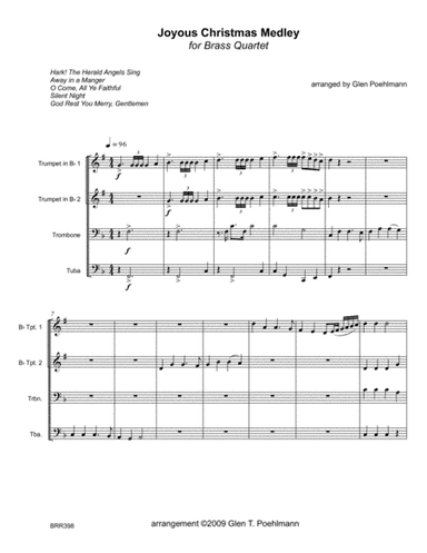 JOYOUS CHRISTMAS MEDLEY - BRASS QUARET (unaccompanied) (arr. Glen Poehlmann)