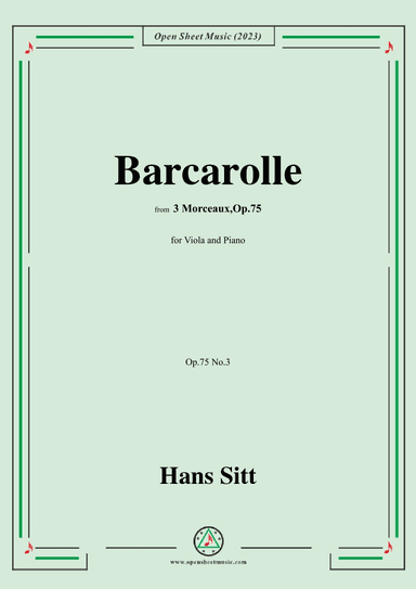 Hans Sitt-Barcarolle,Op.75 No.3 (arr. OSM Press)