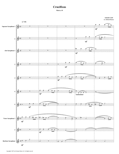 Crucifixus a 10 by Antonio Lotti (Saxophone Choir) (arr. Richard Byrnes)