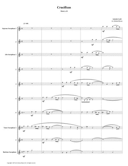 Crucifixus a 10 by Antonio Lotti (Saxophone Choir) (arr. Richard Byrnes)