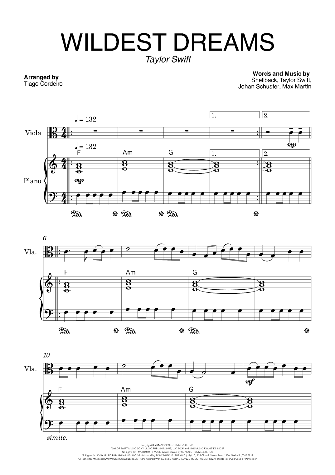 Wildest Dreams (arr. Tiago Cordeiro)